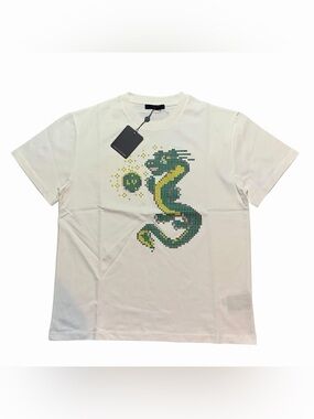 Louis Vuitton White Pixel Dragon Shirt